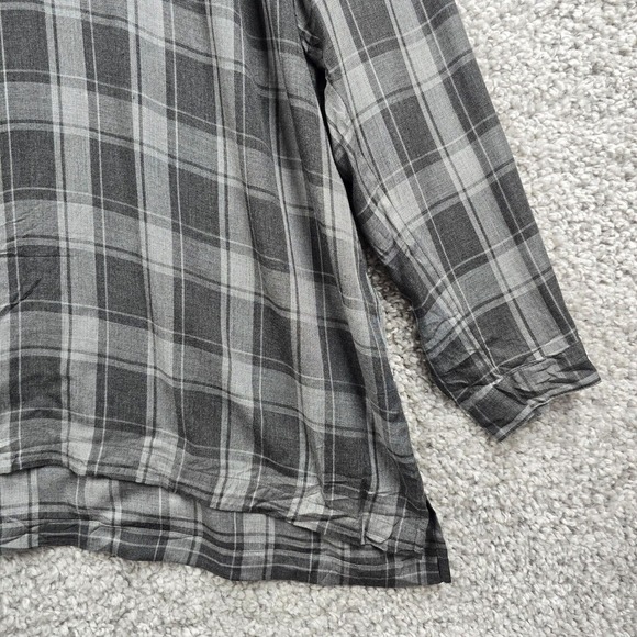 J Jill Shirt Womens XL Gray Tunic Plaid Embroidered Pullover Long Sleeve New - Picture 2 of 11